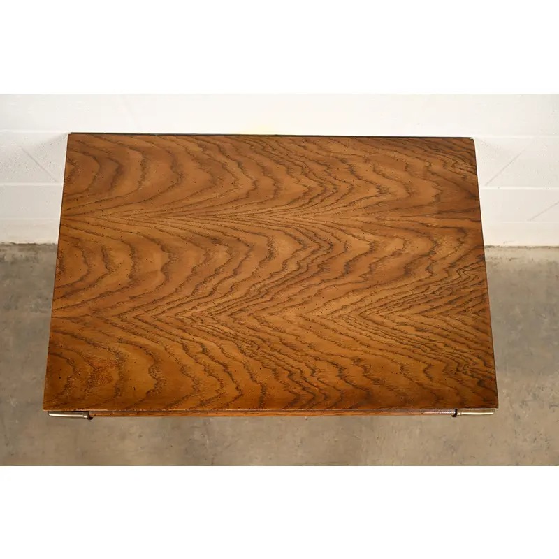 Drexel Heritage Mid-Century Modern Hollywood Regency Campaign Walnut Nightstand, 1970s - Image 12