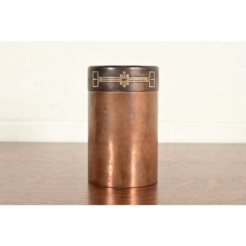 Heintz Arts & Crafts Sterling Silver on Bronze Humidor