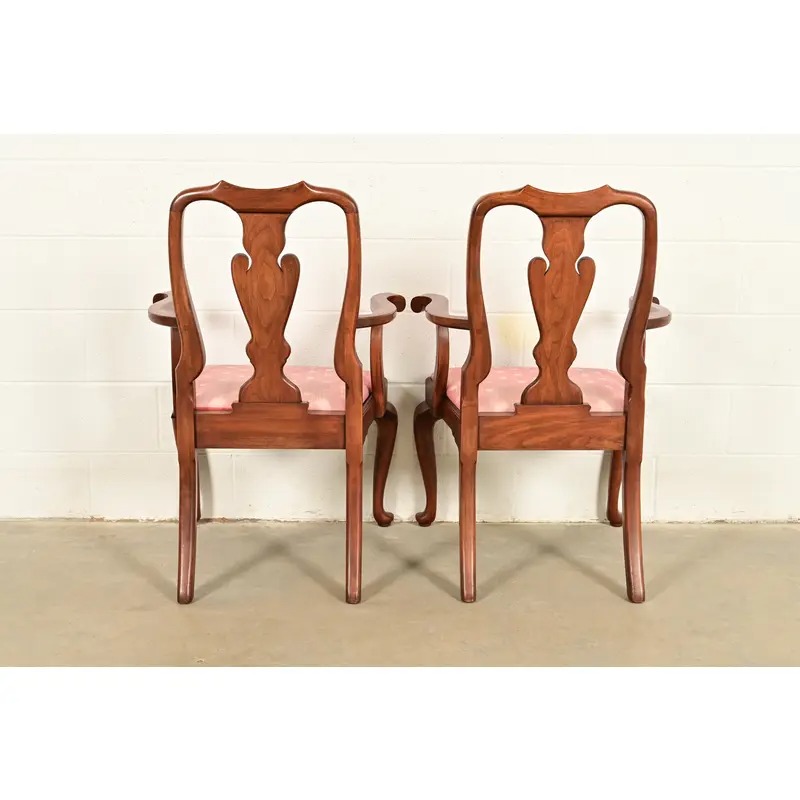 Henkel Harris Queen Anne Solid Cherry Wood Dining Chairs, Set of Six - Image 12