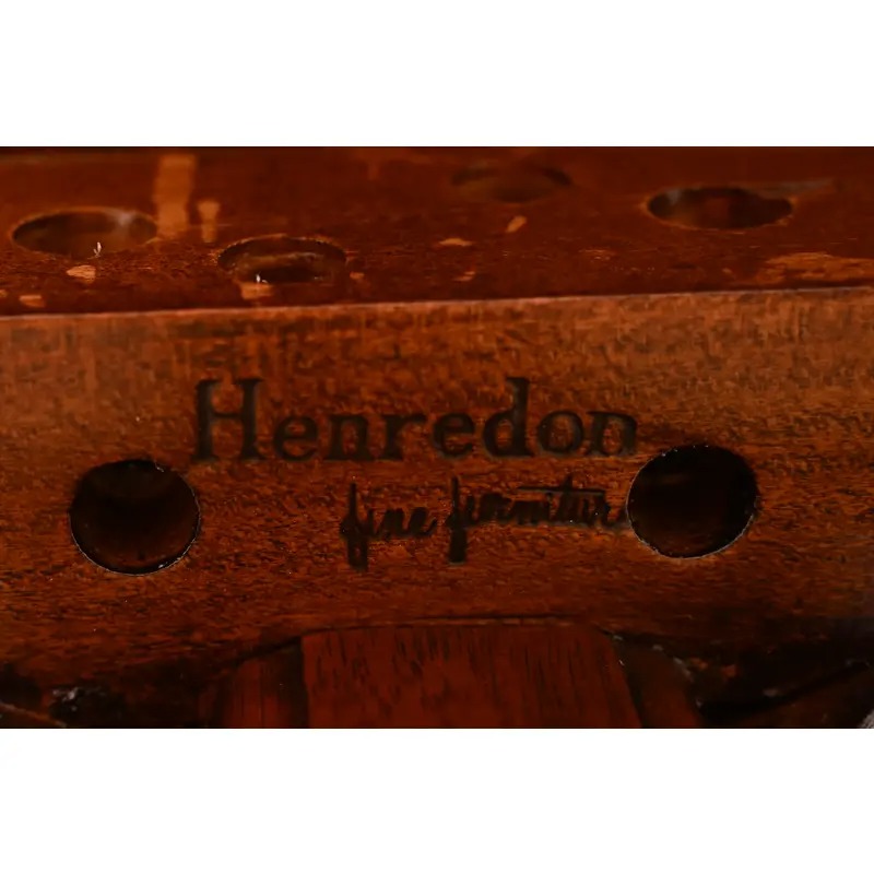 Henredon Mid-Century Modern Hollywood Regency Chinoiserie Walnut and Burl Wood Extension Dining Table | Newly Refinished - Image 12