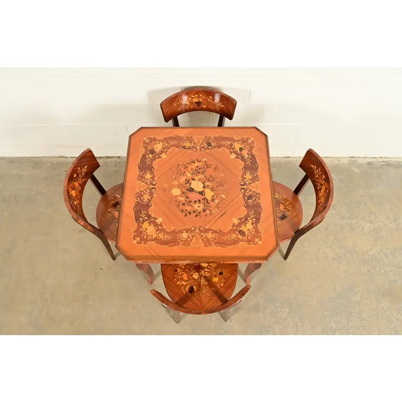 Italian Louis XVI Kingwood Inlaid Marquetry Side Chairs or Dining Chairs, Pair - Image 12