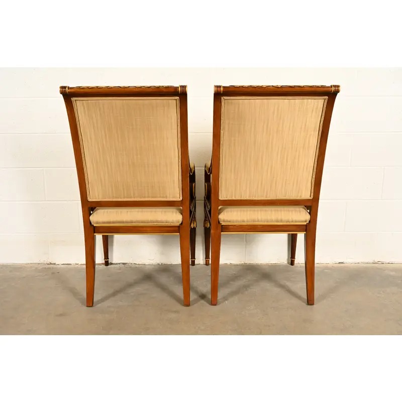 Karges French Regency Louis XVI Carved Walnut and Gold Gilt Dining Chairs | Set of Twelve - Image 12