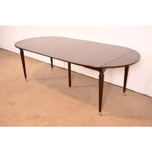 Kindel Furniture French Regency Louis XVI Cherry Wood Extension Dining Table, Newly Refinished