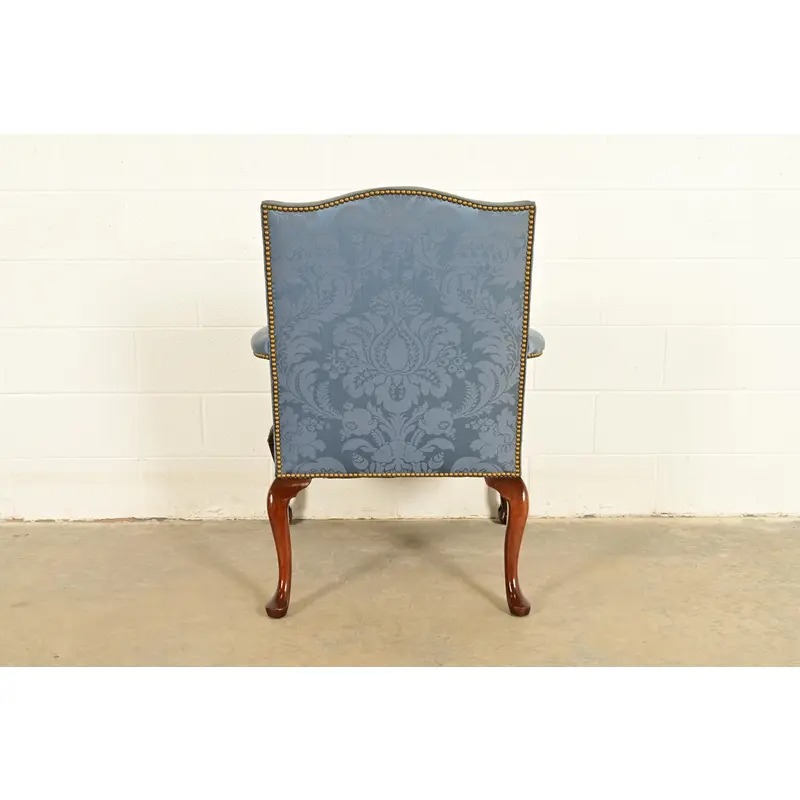 Kittinger Chippendale Carved Mahogany Open Arm Library Chair - Image 12