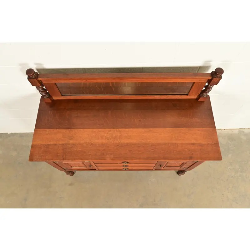 Stickley Brothers Antique Mission Oak Arts & Crafts Sideboard or Bar Cabinet, Circa 1910 - Image 12