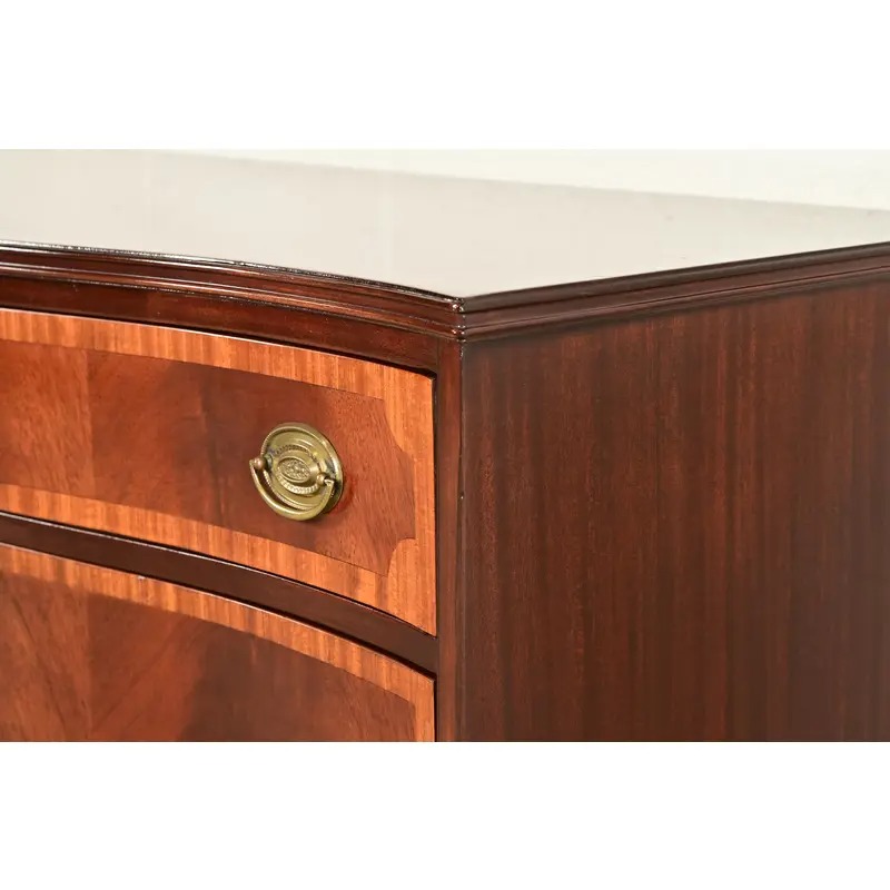 Antique Georgian Banded Flame Mahogany Chest of Drawers by Luce Furniture, Circa 1920s - Image 13