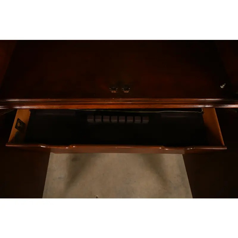 Baker Furniture Historic Charleston Georgian Inlaid Mahogany Breakfront Bookcase Cabinet - Image 13