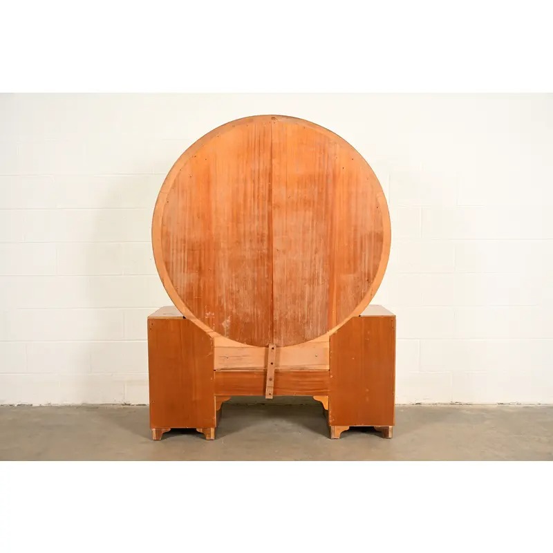 Donald Deskey Style Art Deco Burl Wood Vanity Dresser With Mirror, Circa 1930s - Image 13