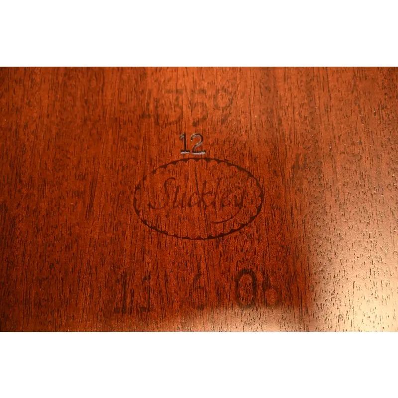 Stickley Georgian Banded Flame Mahogany Double Pedestal Extension Dining Table | Newly Refinished - Image 13