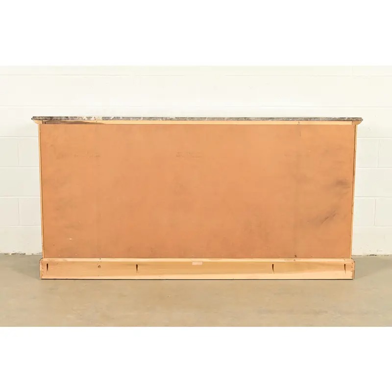 Thomasville French Louis Philippe Carved Mahogany Marble Top Triple Dresser or Credenza - Image 13
