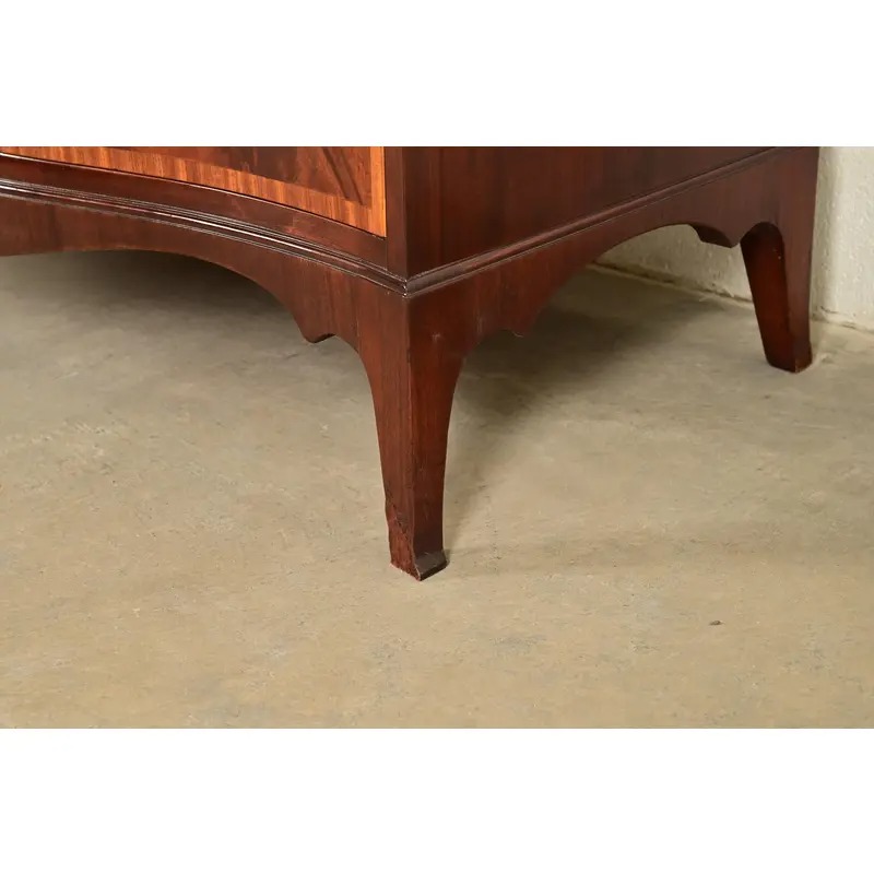 Antique Georgian Banded Flame Mahogany Chest of Drawers by Luce Furniture, Circa 1920s - Image 14