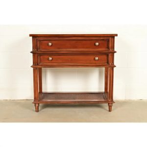 Drexel Heritage French Regency Louis XVI Carved Mahogany and Cane Console Table or Server