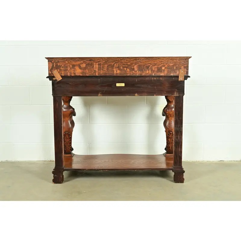R. J. Horner Style Antique Victorian Carved Oak Sideboard or Buffet Server, Circa 1890s - Image 14
