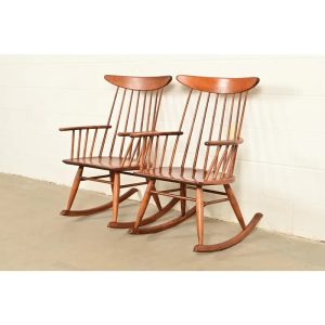 Russel Wright for Conant Ball Solid Birch Rocking Chairs | Pair