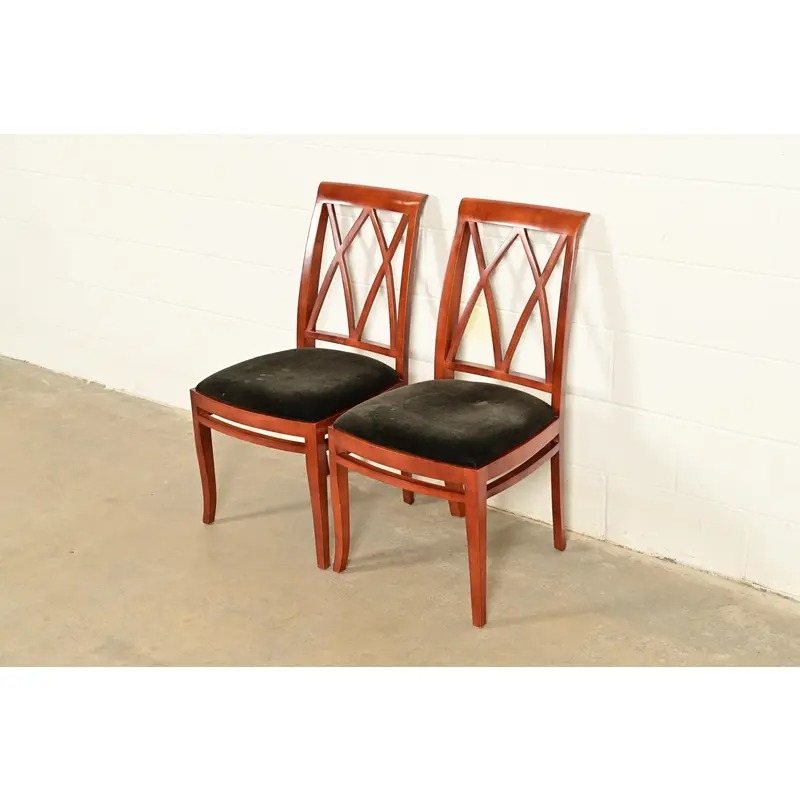 Bernhardt Regency Carved Mahogany Side Chairs or Dining Chairs | Pair