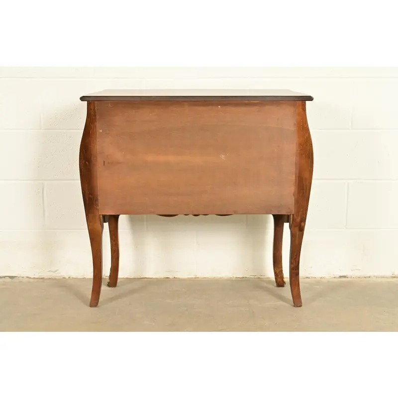 Italian Louis XV Burled Walnut Bombay Commode With Mounted Gilt Bronze Ormolu | Circa 1960s - Image 15