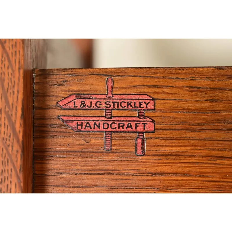 L. & J. G. Stickley Antique Mission Oak Arts & Crafts Ladder Back Side Chairs or Dining Chairs | Pair - Image 15