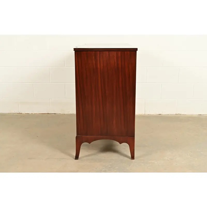 Antique Georgian Banded Flame Mahogany Chest of Drawers by Luce Furniture, Circa 1920s - Image 16