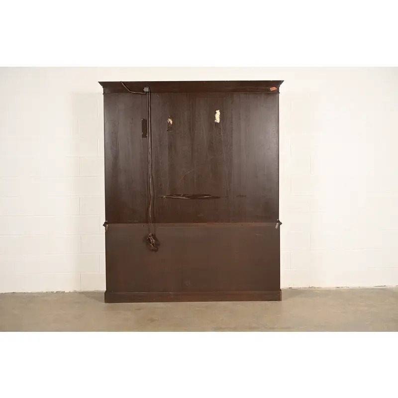 Baker Furniture Historic Charleston Georgian Inlaid Mahogany Breakfront Bookcase Cabinet - Image 16