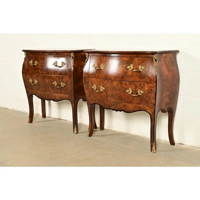 Italian Louis XV Burled Walnut Bombay Commode With Mounted Gilt Bronze Ormolu | Circa 1960s - Image 16