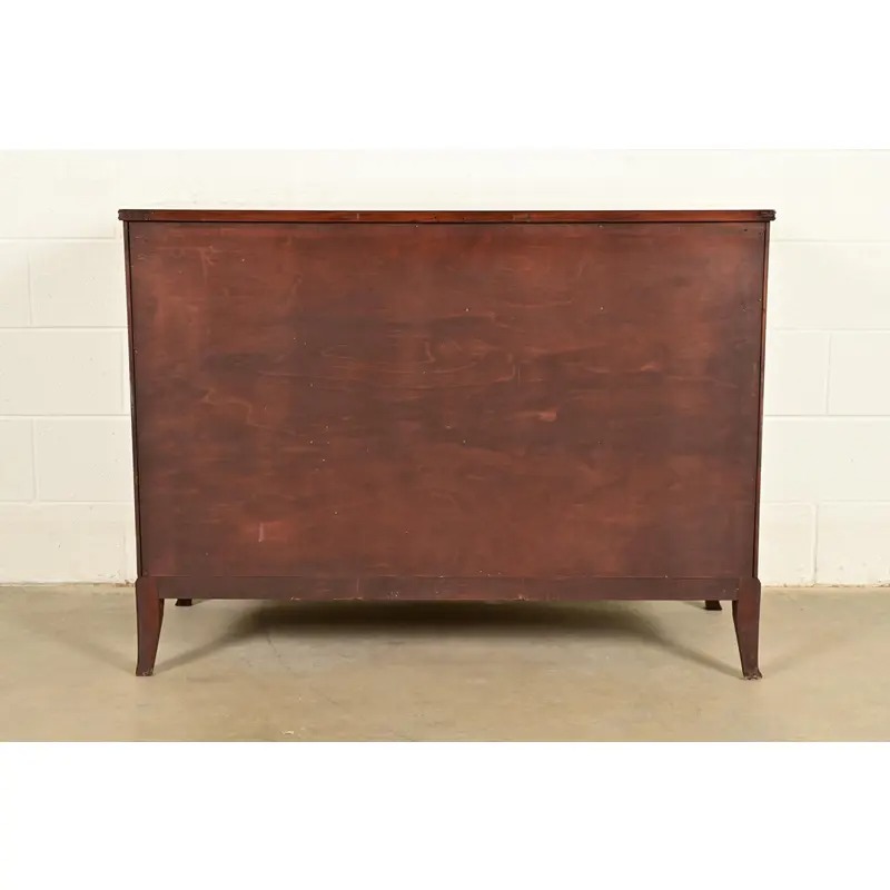 Antique Georgian Banded Flame Mahogany Chest of Drawers by Luce Furniture, Circa 1920s - Image 17