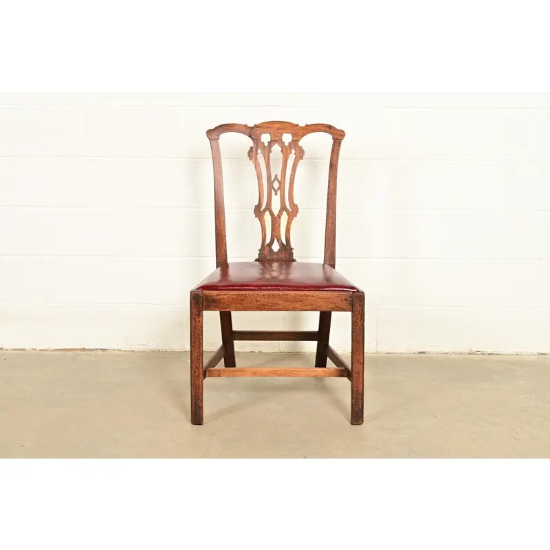 18th Century Antique Thomas Chippendale Period Carved Mahogany Side Chair or Dining Chair - Image 2