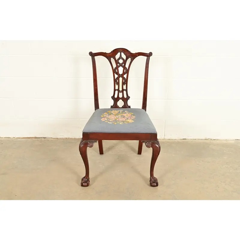 Antique Chippendale Carved Mahogany Side Chair or Dining Chair, Circa 1860s - Image 2