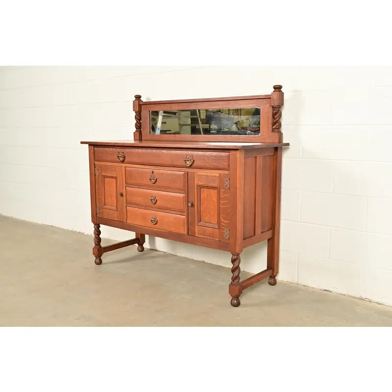 Stickley Brothers Antique Mission Oak Arts & Crafts Sideboard or Bar Cabinet, Circa 1910 - Image 2