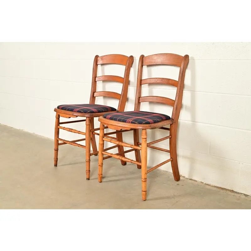 Antique English Regency Carved Maple Side Chairs or Dining Chairs, Circa 1890s - Image 3