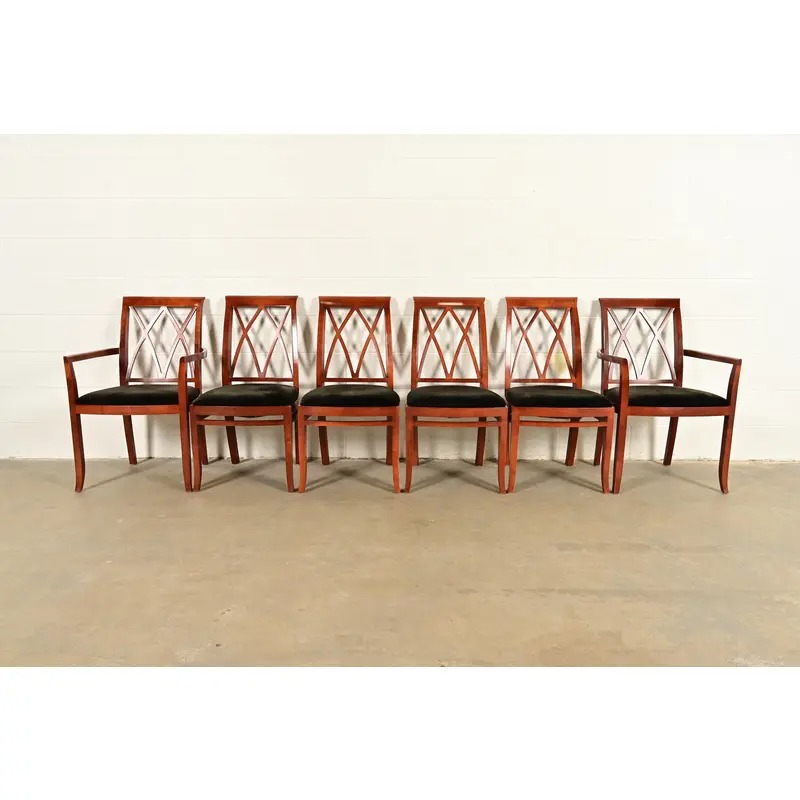 Bernhardt Regency Carved Mahogany Dining Chairs | Set of Six - Image 3