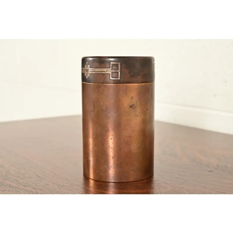Heintz Arts & Crafts Sterling Silver on Bronze Humidor - Image 3