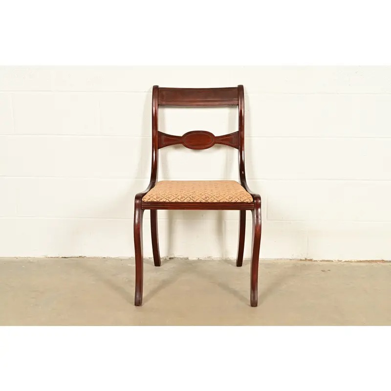 Kindel Furniture Style Regency Carved Mahogany Side Chair or Dining Chair, Circa 1940s - Image 3