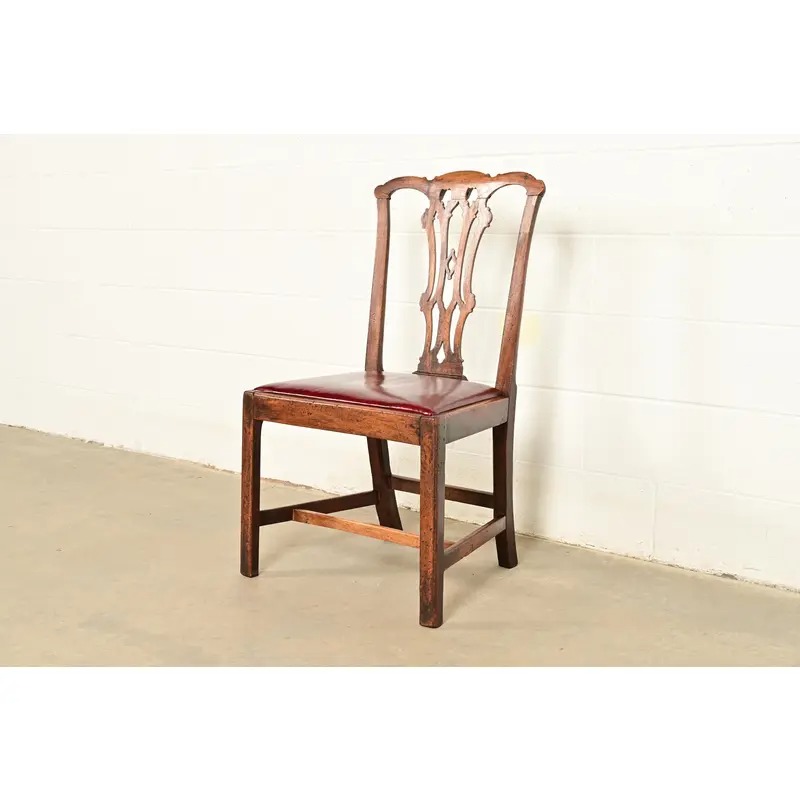 18th Century Antique Thomas Chippendale Period Carved Mahogany Side Chair or Dining Chair - Image 4