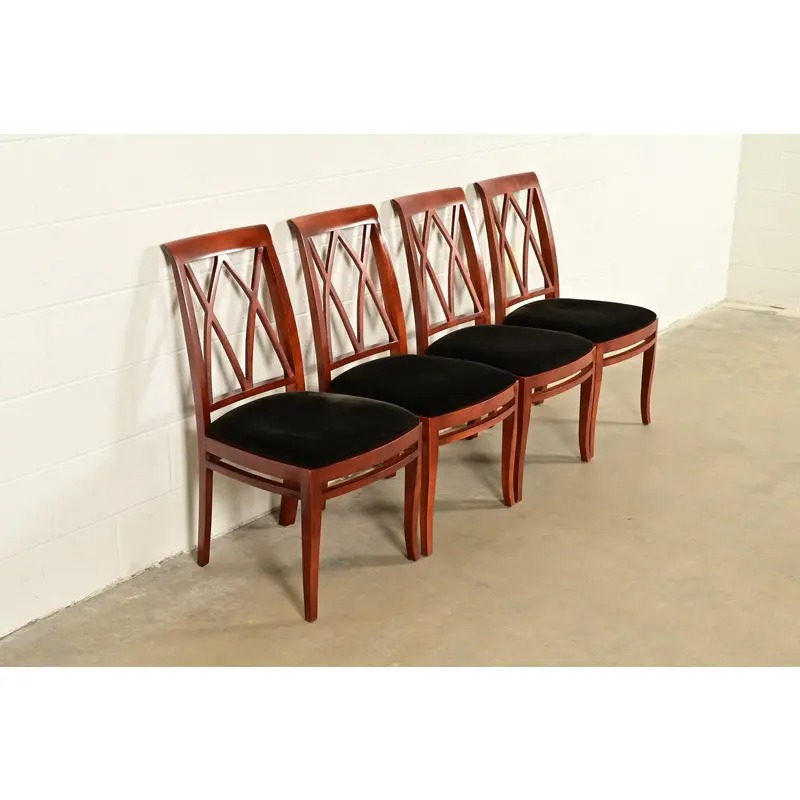 Bernhardt Regency Carved Mahogany Dining Chairs | Set of Four - Image 4