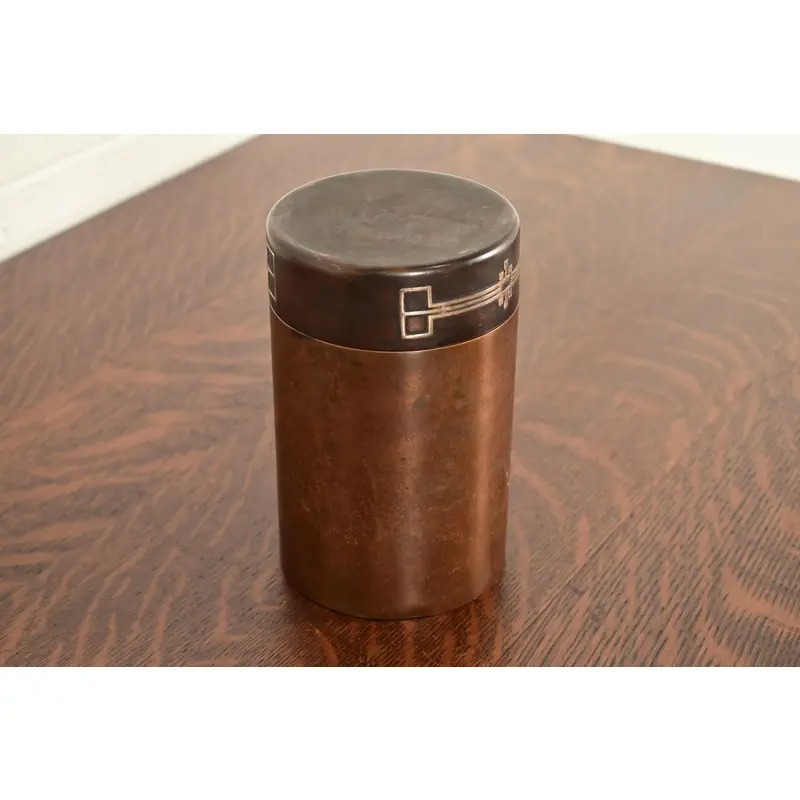 Heintz Arts & Crafts Sterling Silver on Bronze Humidor - Image 4
