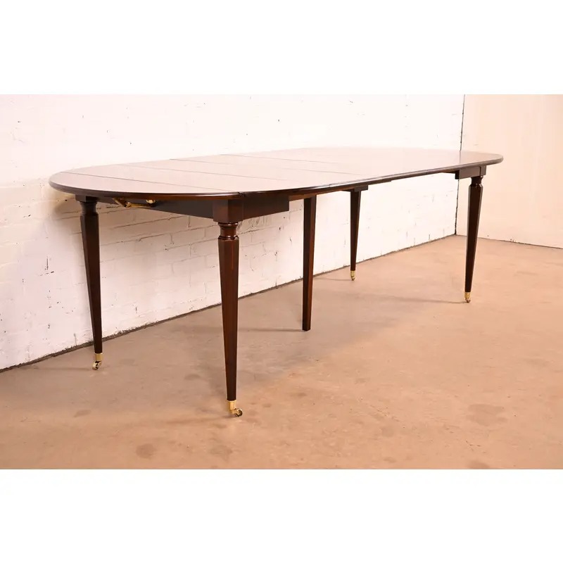 Kindel Furniture French Regency Louis XVI Cherry Wood Extension Dining Table, Newly Refinished - Image 4