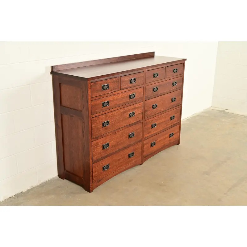 Stickley Style Mission Oak Arts & Crafts Twelve-Drawer Dresser or Chest of Drawers - Image 4