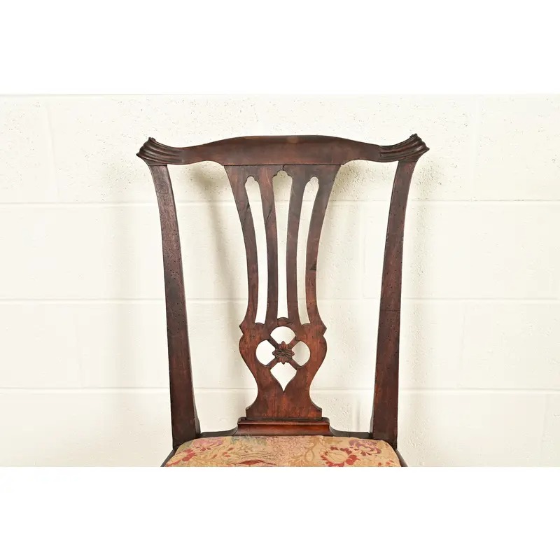 18th Century Antique Thomas Chippendale Period Carved Mahogany Side Chair or Dining Chair - Image 5