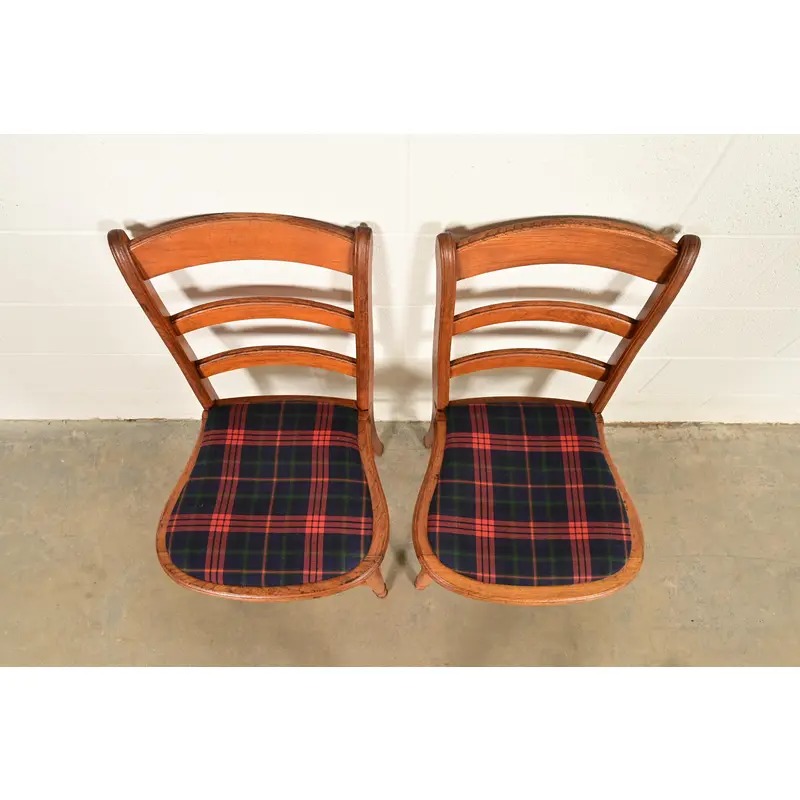 Antique English Regency Carved Maple Side Chairs or Dining Chairs, Circa 1890s - Image 5