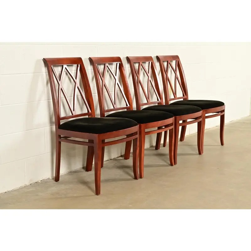 Bernhardt Regency Carved Mahogany Dining Chairs | Set of Four - Image 5