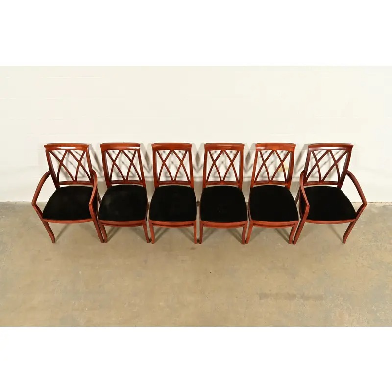 Bernhardt Regency Carved Mahogany Dining Chairs | Set of Six - Image 5