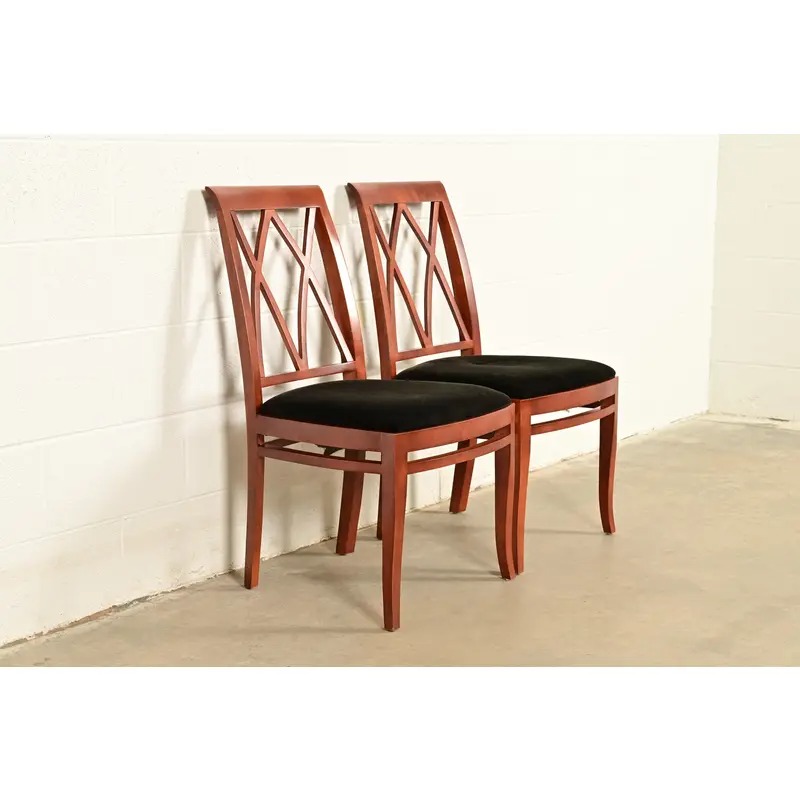Bernhardt Regency Carved Mahogany Side Chairs or Dining Chairs | Pair - Image 5