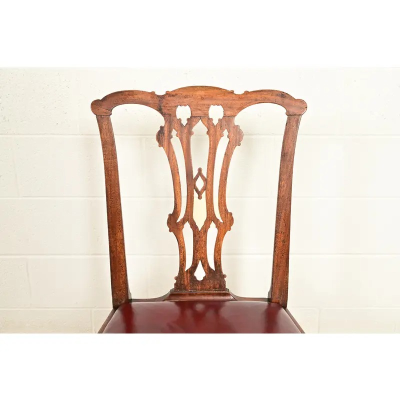 18th Century Antique Thomas Chippendale Period Carved Mahogany Side Chair or Dining Chair - Image 6