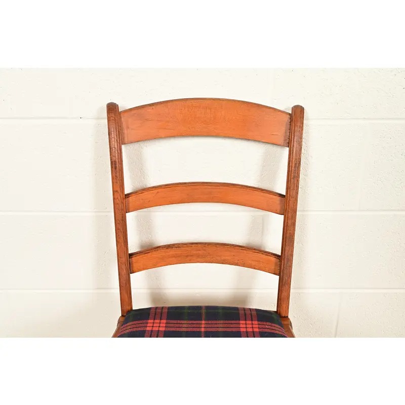 Antique English Regency Carved Maple Side Chairs or Dining Chairs, Circa 1890s - Image 6
