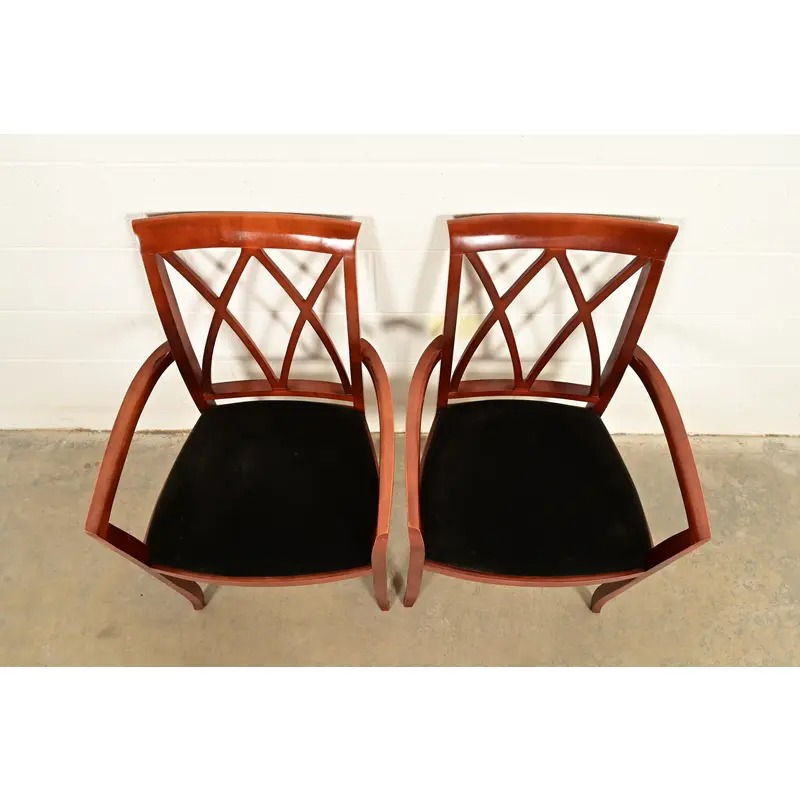 Bernhardt Regency Carved Mahogany Armchairs | Pair - Image 6