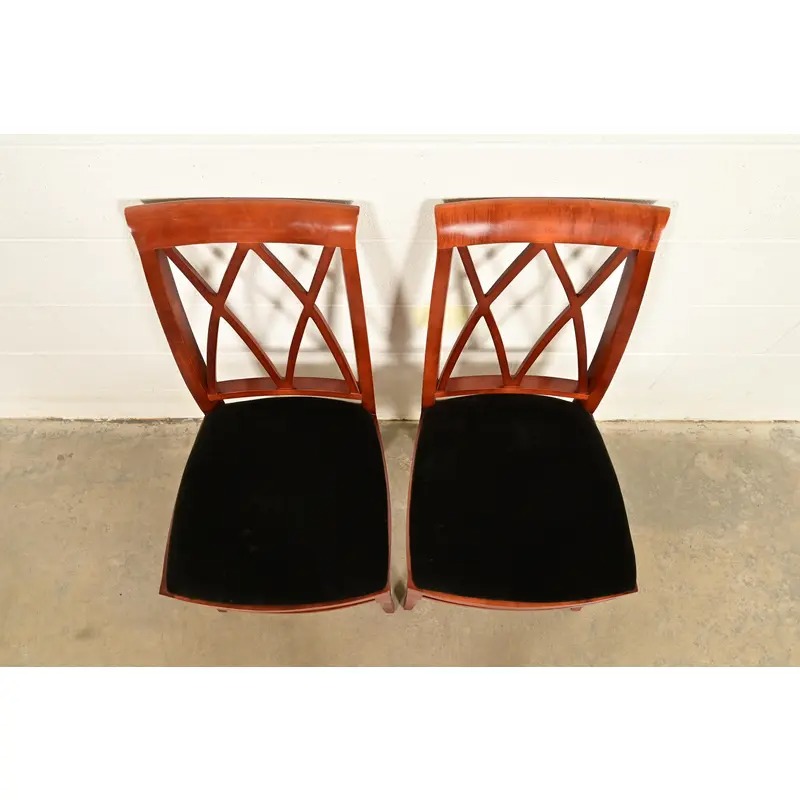 Bernhardt Regency Carved Mahogany Side Chairs or Dining Chairs | Pair - Image 6