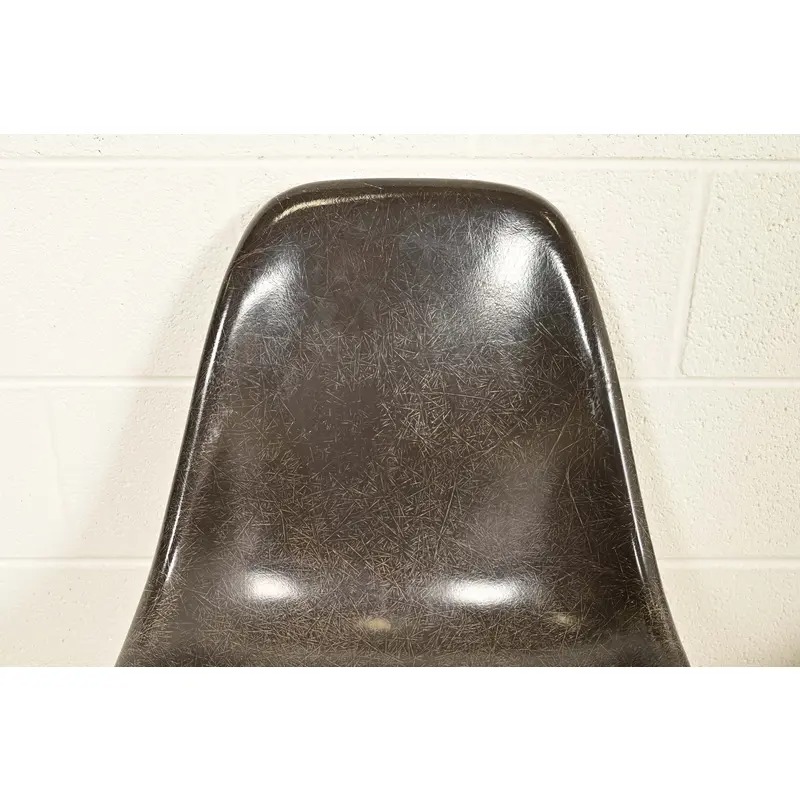 Charles & Ray Eames for Herman Miller DSS Seal Brown Stacking Shell Chairs | Set of Eight - Image 6