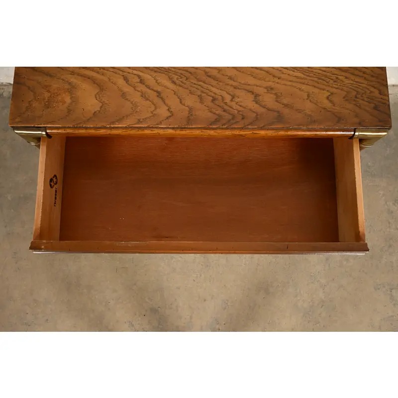 Drexel Heritage Mid-Century Modern Hollywood Regency Campaign Walnut Nightstand, 1970s - Image 6