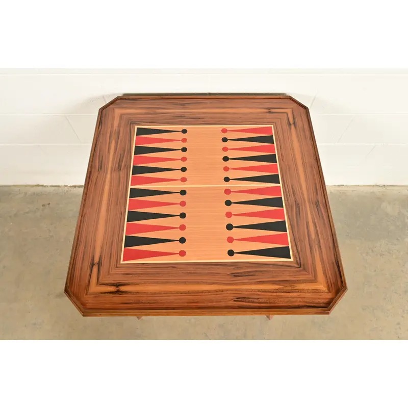 Italian Louis XVI Kingwood Inlaid Marquetry Flip Top Game Table - Image 6