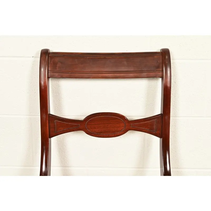 Kindel Furniture Style Regency Carved Mahogany Side Chair or Dining Chair, Circa 1940s - Image 6
